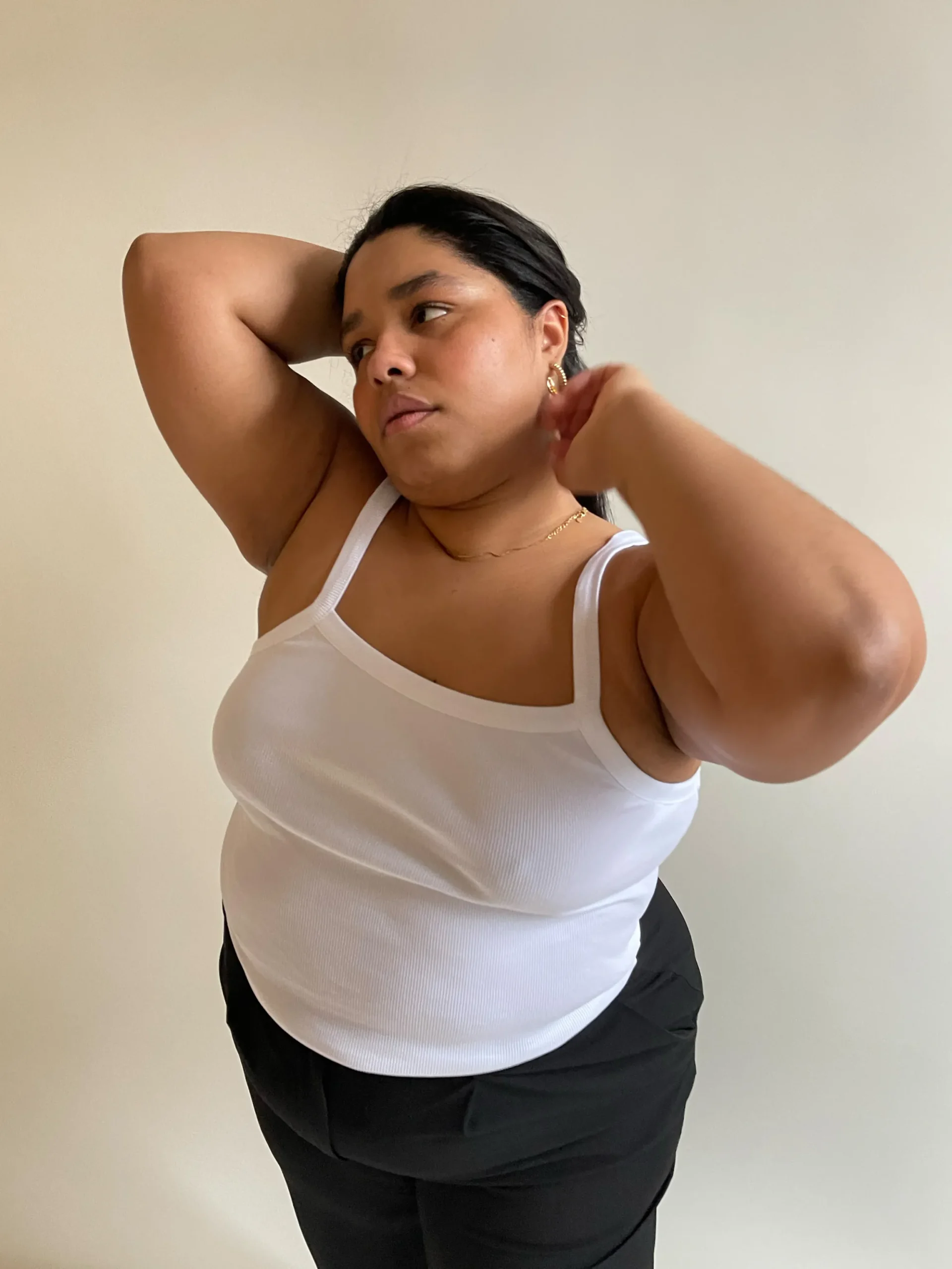 Djerf Avenue Daily Linne Ribbed White Clearance