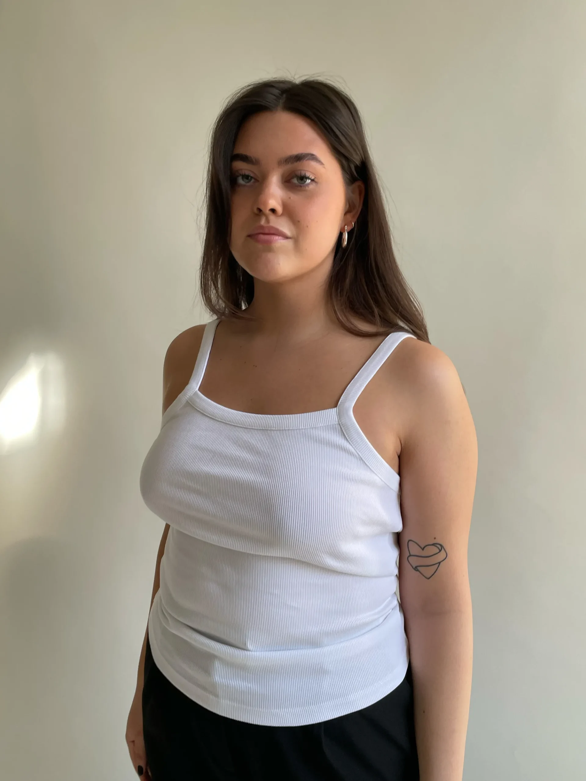 Djerf Avenue Daily Linne Ribbed White Clearance