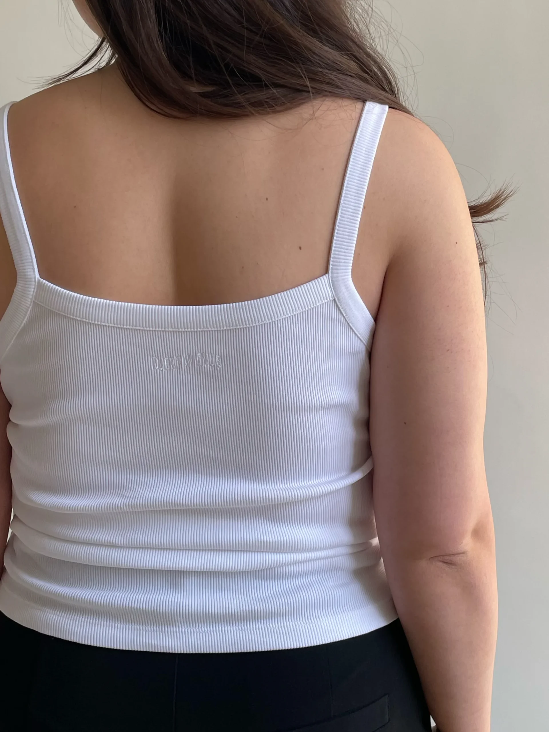 Djerf Avenue Daily Linne Ribbed White Clearance