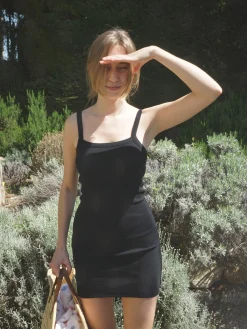 Djerf Avenue Daily Tank Dress Ribbed Black Online