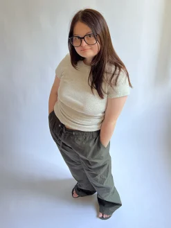 Djerf Avenue Daily T-Shirt Ribbed Grey Melange Flash Sale