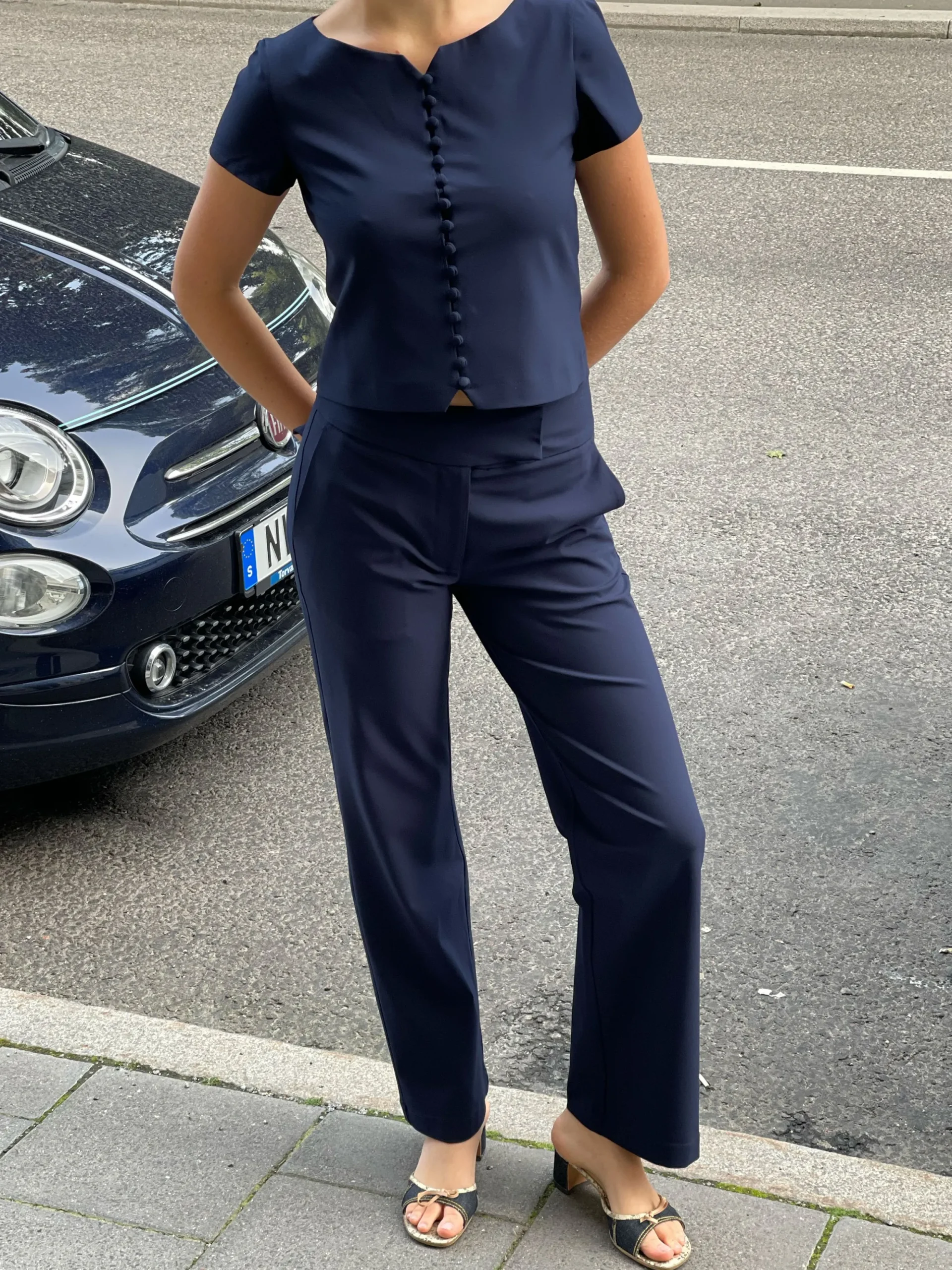 Djerf Avenue Day-To-Day Byxor Djupbla Sale