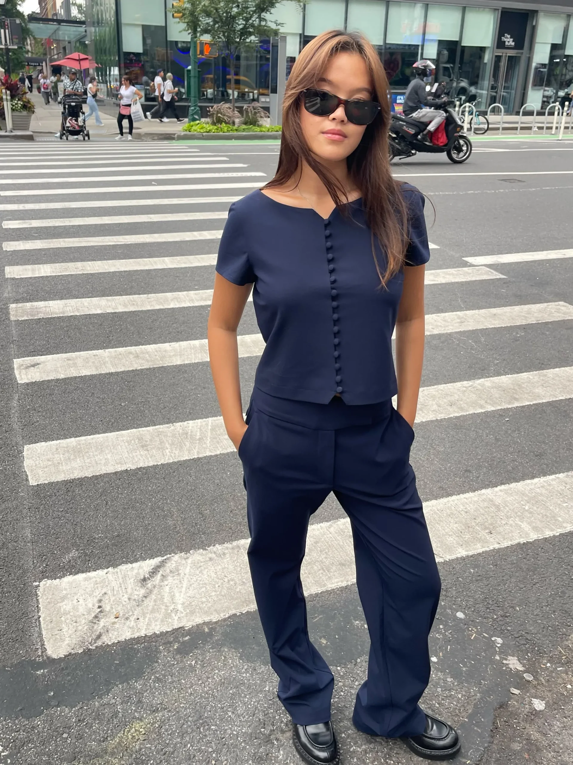 Djerf Avenue Day-To-Day Byxor Djupbla Sale