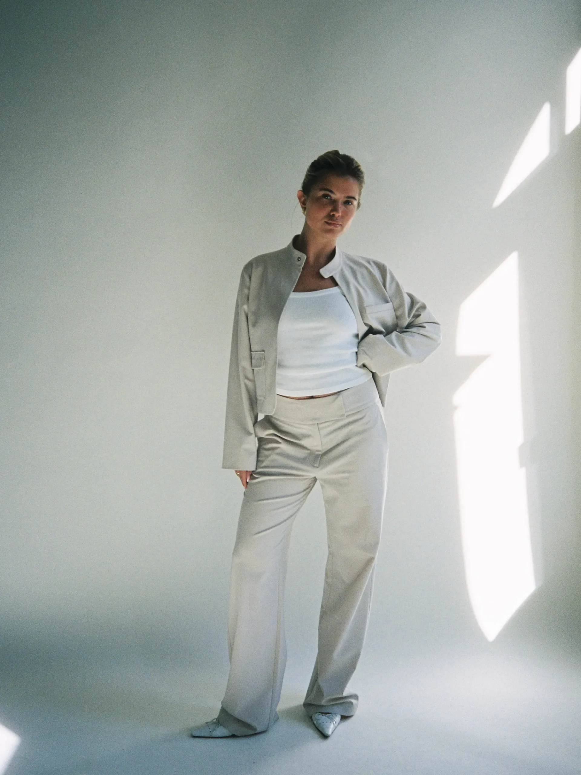 Djerf Avenue Day-To-Day Pants Cream Tall Cheap