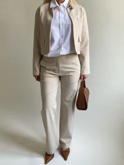 Djerf Avenue Day-To-Day Pants Cream Tall Cheap