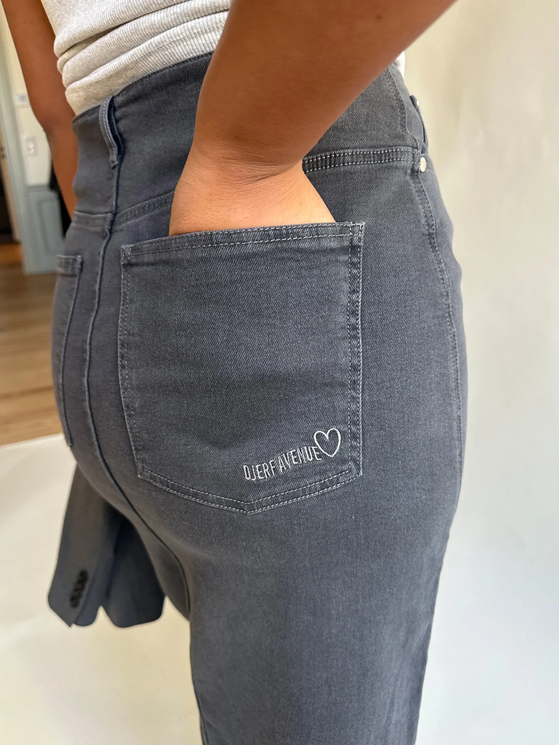 Djerf Avenue Denimkjol Midi Washed Grey Sale