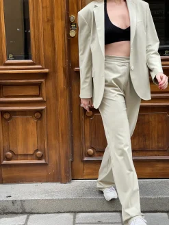 Djerf Avenue First Choice Pants Greige - Hog Best Sale