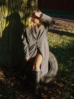 Djerf Avenue Forever Coat Gra Clearance