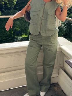 Djerf Avenue Ga Till Pants Green Fashion