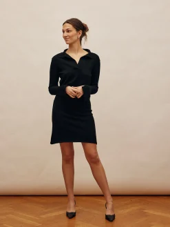 Djerf Avenue Getaway Dress Black - Tall Cheap