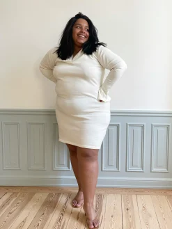 Djerf Avenue Getaway Dress Cream Discount