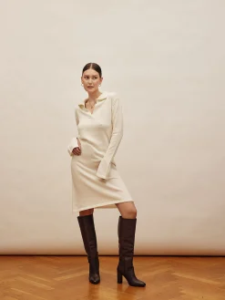 Djerf Avenue Getaway Dress Cream - Tall Discount