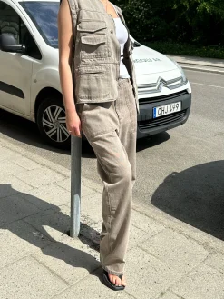 Djerf Avenue Go To Pants Brown - Tall New