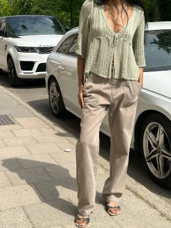 Djerf Avenue Go To Pants Brown - Tall New