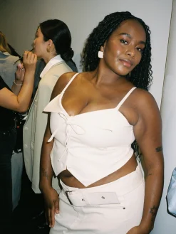 Djerf Avenue Gor Om Denim Top Cream Online