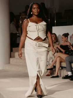 Djerf Avenue Gor Om Denim Top Cream Online