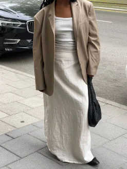 Djerf Avenue Linne Kjol Cream Outlet