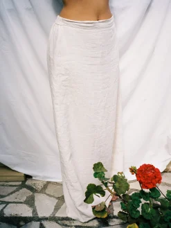 Djerf Avenue Linne Kjol Cream Outlet