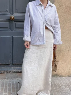 Djerf Avenue Linne Kjol Cream Outlet