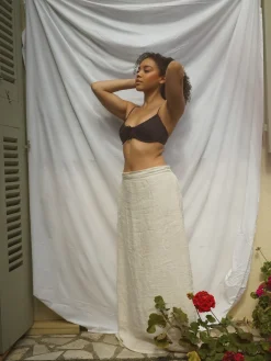 Djerf Avenue Linne Kjol Cream Outlet