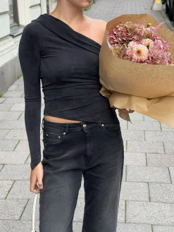 Djerf Avenue Midnight One Shoulder Top Ash Sale