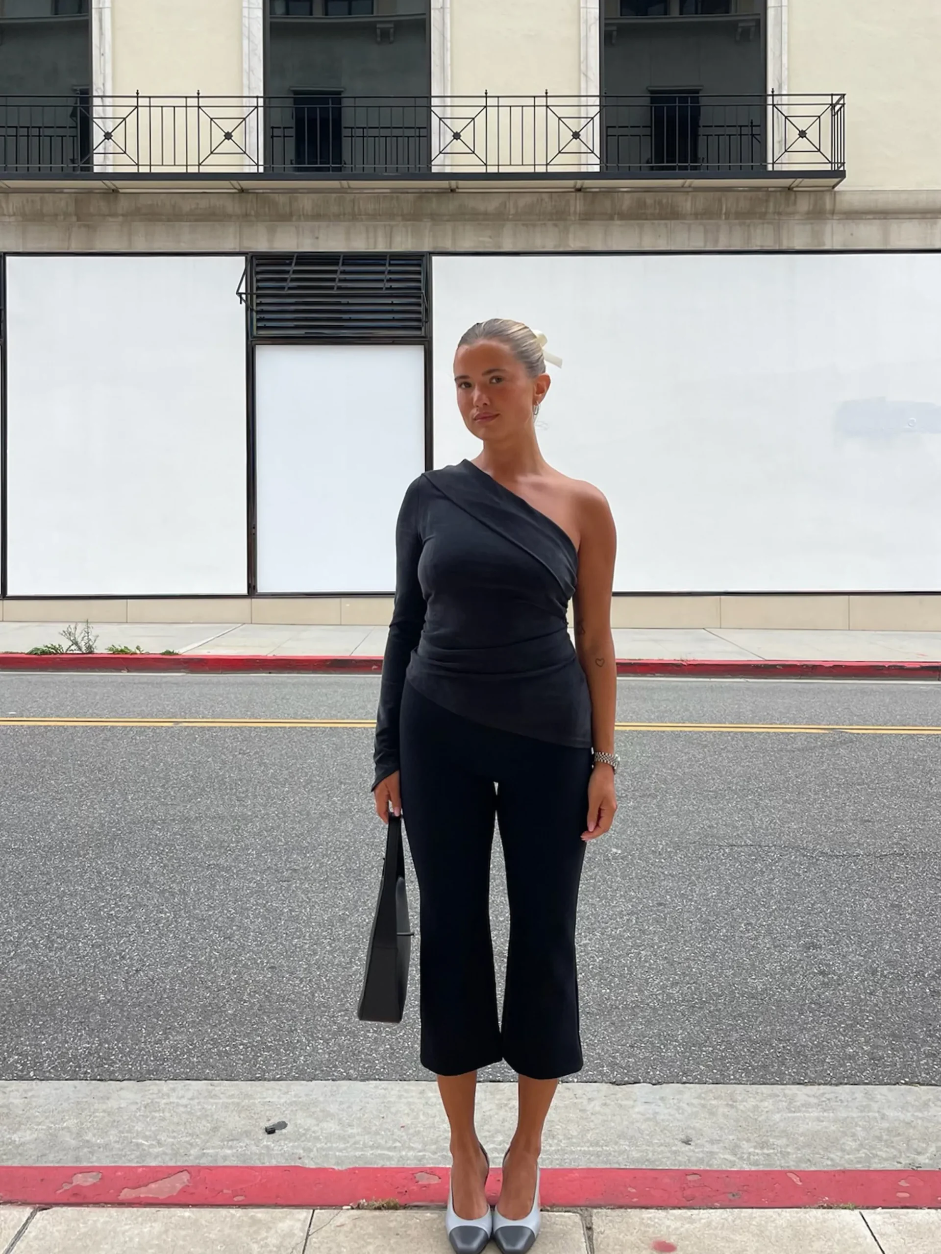 Djerf Avenue Midnight One Shoulder Top Ash Sale