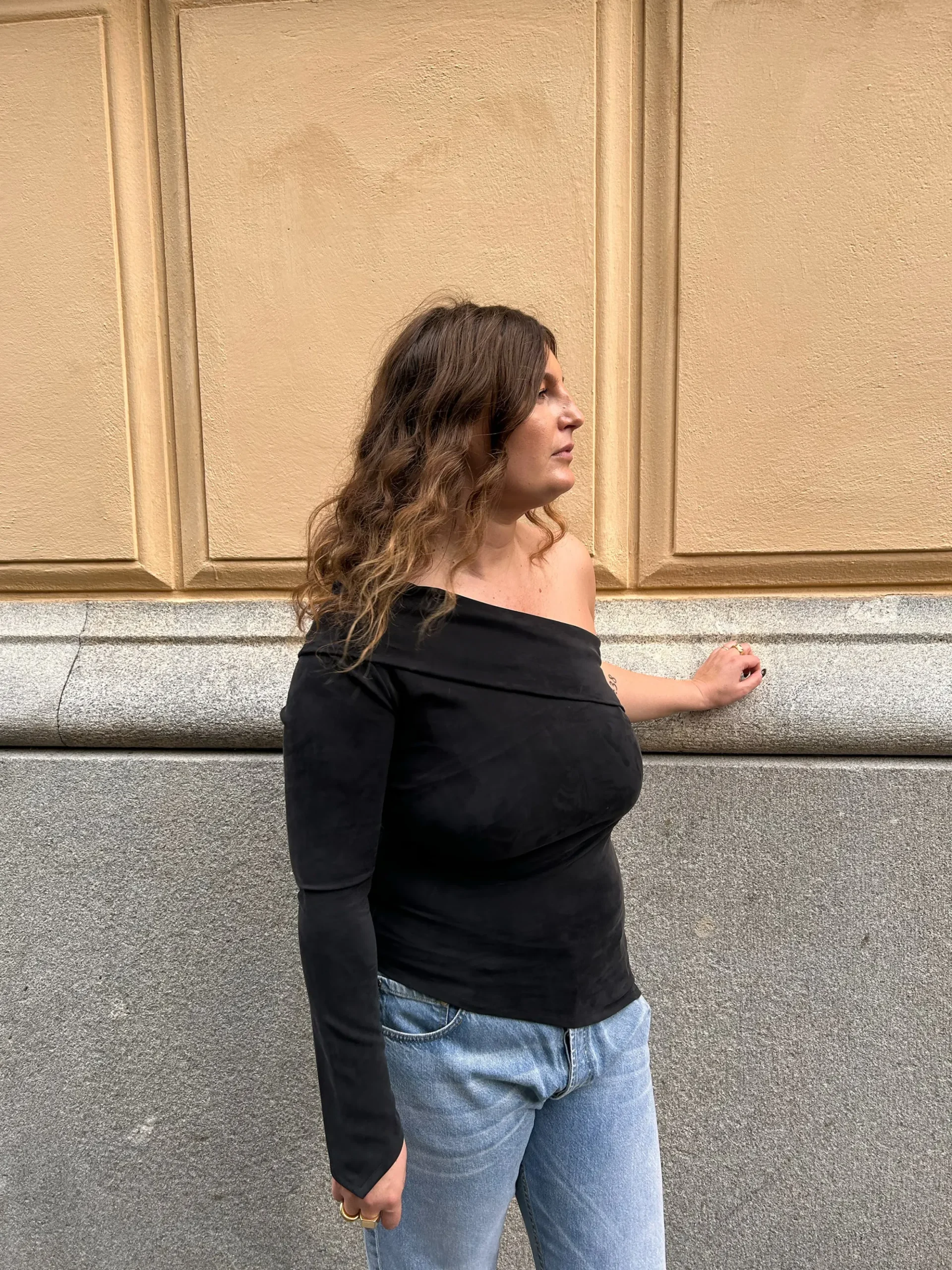 Djerf Avenue Midnight One Shoulder Top Ash Sale