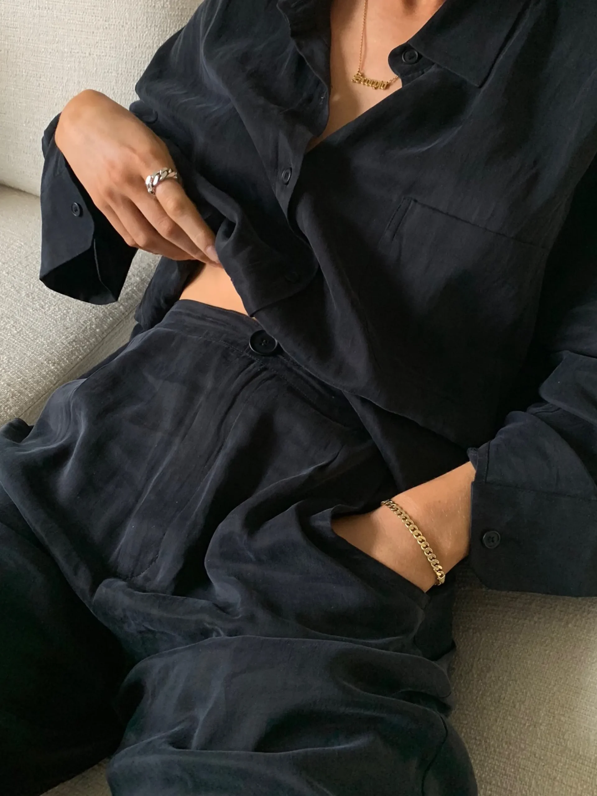 Djerf Avenue On The Go Byxor Ash Cheap