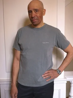 Djerf Avenue Rak Passform T-Shirt Tvattad Gra Store