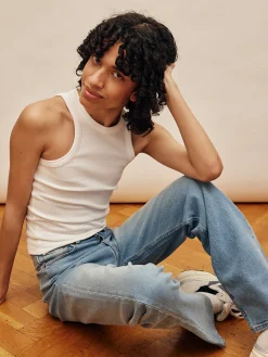 Djerf Avenue Raka Jeans Mellanbla Cheap