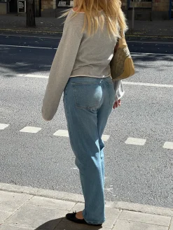 Djerf Avenue Raka Jeans Mellanbla Cheap