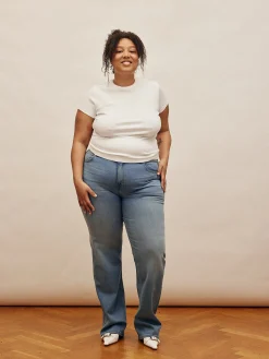 Djerf Avenue Raka Jeans Mellanbla - Hog Store