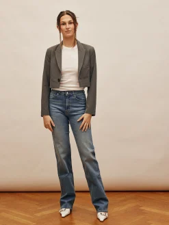 Djerf Avenue Raka Jeans Mellanbla - Hog Store