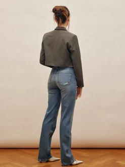 Djerf Avenue Raka Jeans Mellanbla - Hog Store