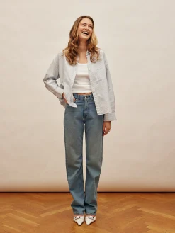 Djerf Avenue Raka Jeans Mellanbla - Hog Store