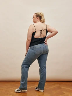 Djerf Avenue Raka Jeans Mellanbla - Hog Store