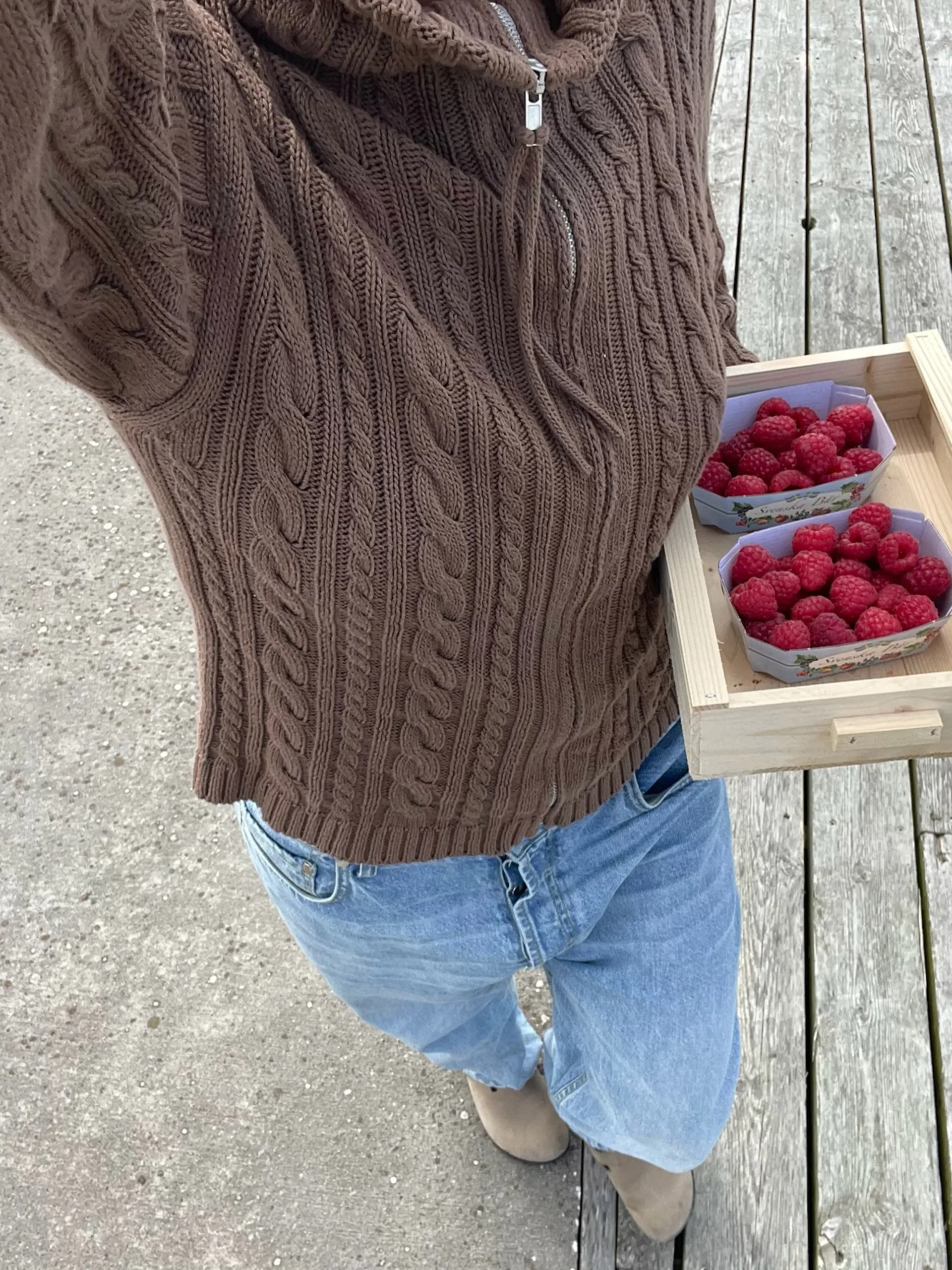 Djerf Avenue Ready Set Go Cardigan Brown New