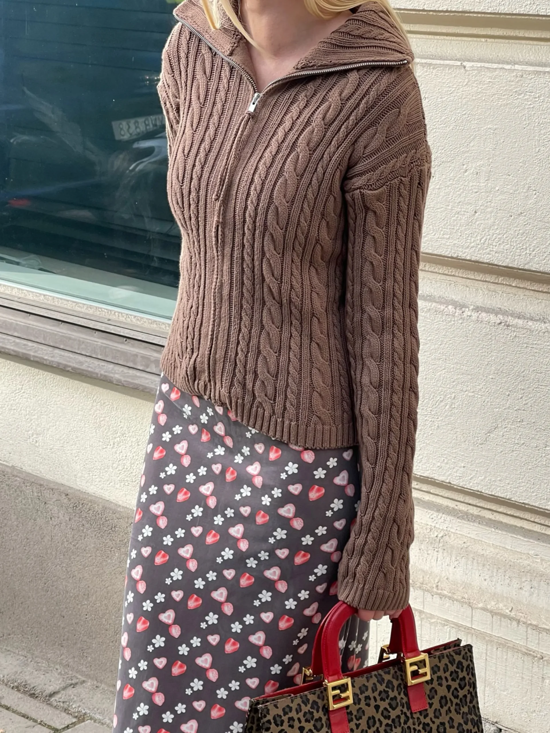 Djerf Avenue Ready Set Go Cardigan Brown New