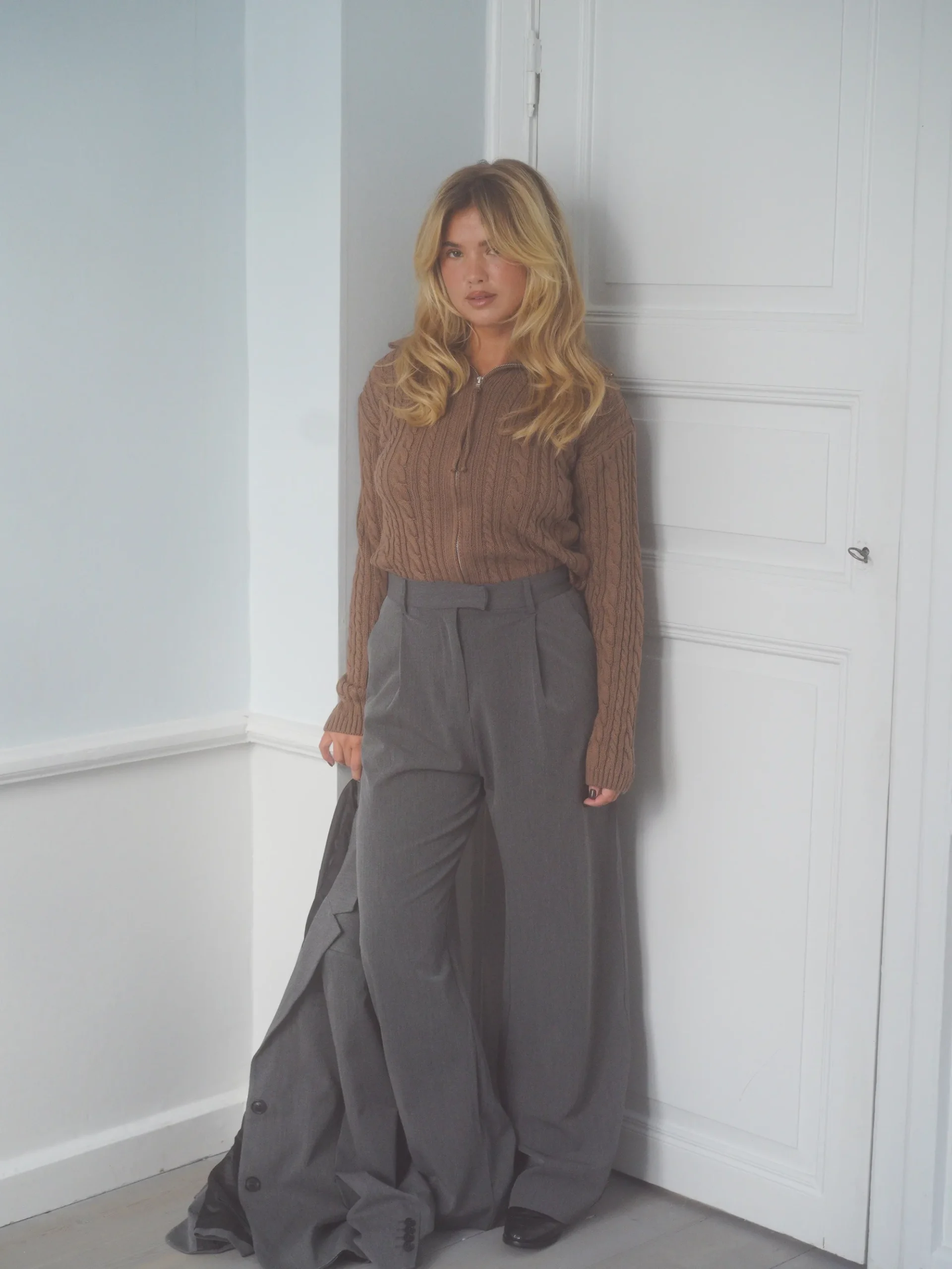 Djerf Avenue Ready Set Go Cardigan Brown New