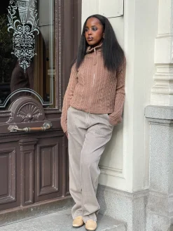 Djerf Avenue Ready Set Go Cardigan Brown New