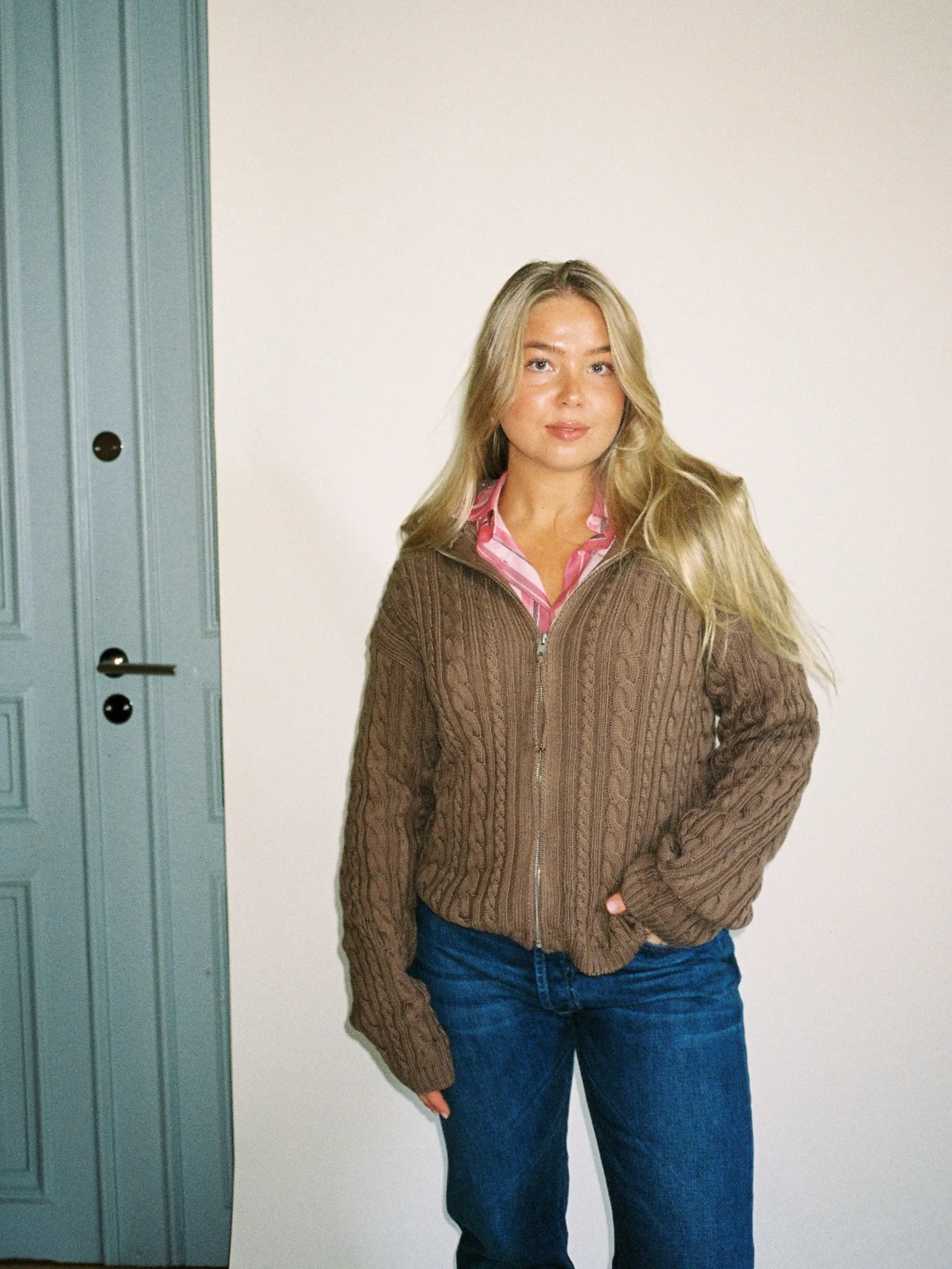 Djerf Avenue Ready Set Go Cardigan Brown New