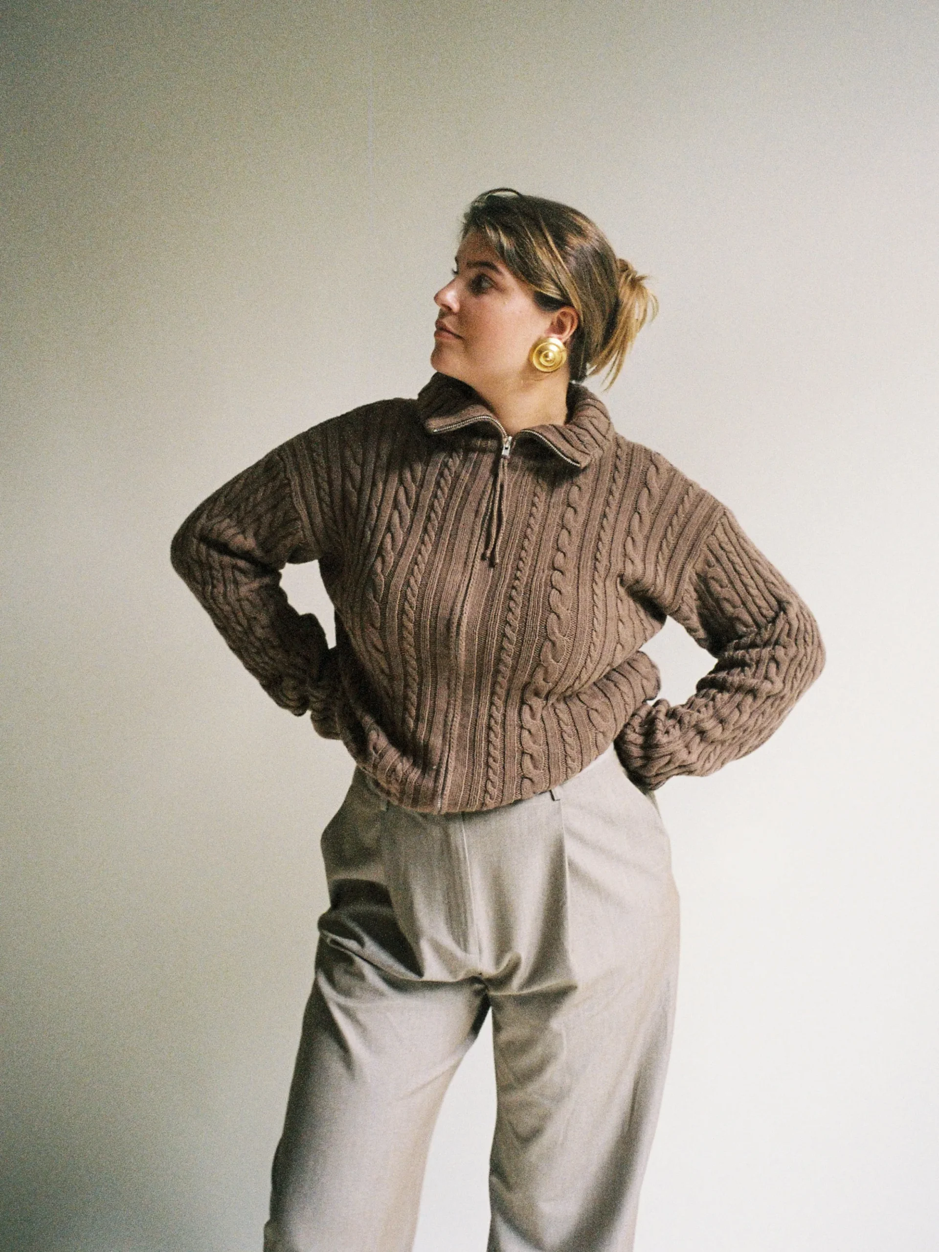 Djerf Avenue Ready Set Go Cardigan Brown New