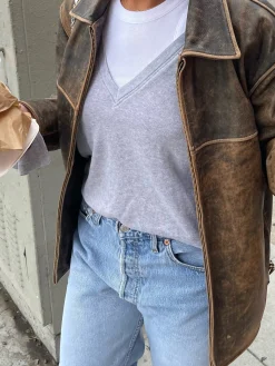 Djerf Avenue Remake Getaway V-Ringad Topp Gramelerad Best Sale