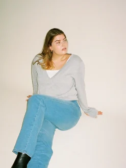 Djerf Avenue Remake Getaway V-Ringad Topp Gramelerad Best Sale