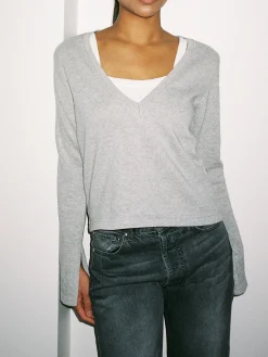 Djerf Avenue Remake Getaway V-Ringad Topp Gramelerad Best Sale