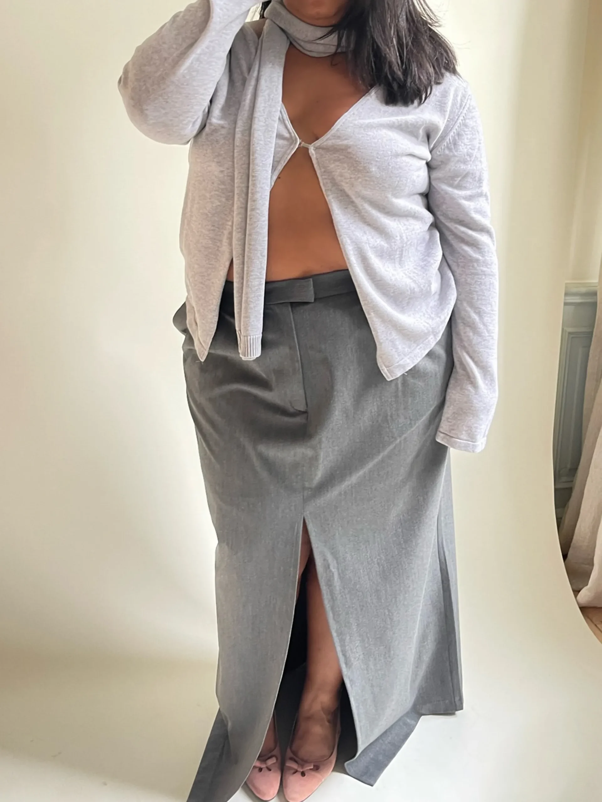 Djerf Avenue Scarf Gra Melange Outlet