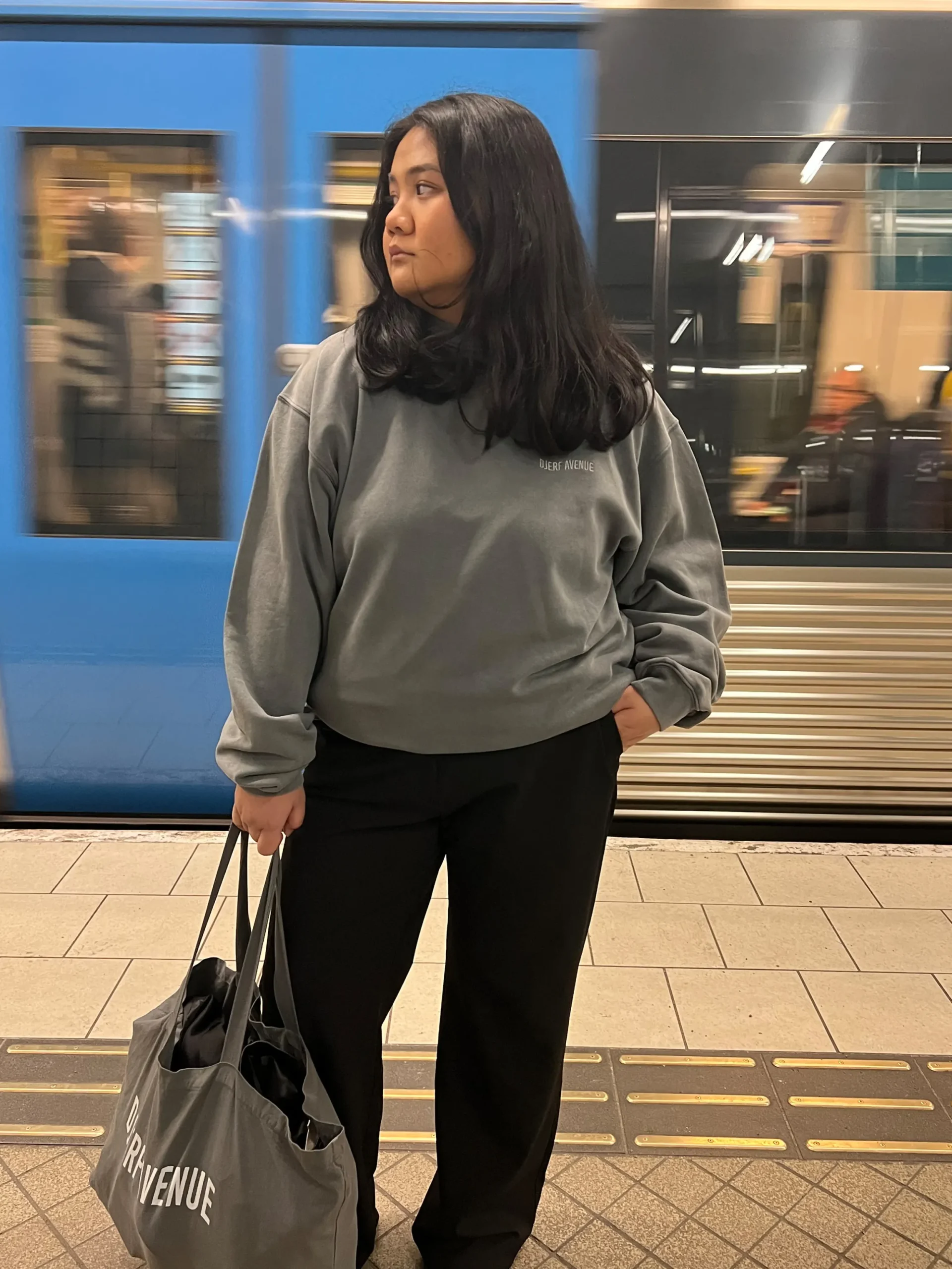 Djerf Avenue Staple Sweatshirt Washed Grey Cheap