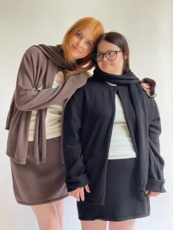 Djerf Avenue Stickad Minikjol Kakao Sale