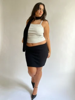 Djerf Avenue Stickad Minikjol Svart Cheap