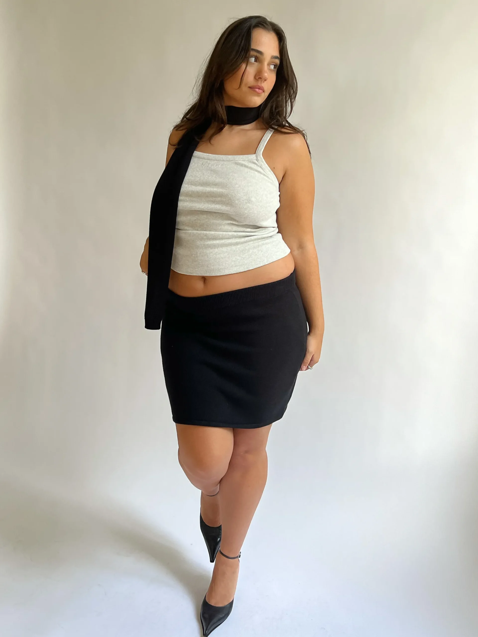 Djerf Avenue Stickad Minikjol Svart Cheap